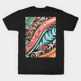 Discover Aotearoa's Cultural Tapestry: Authentic Maori Art in Vibrant Illustrations T-Shirt